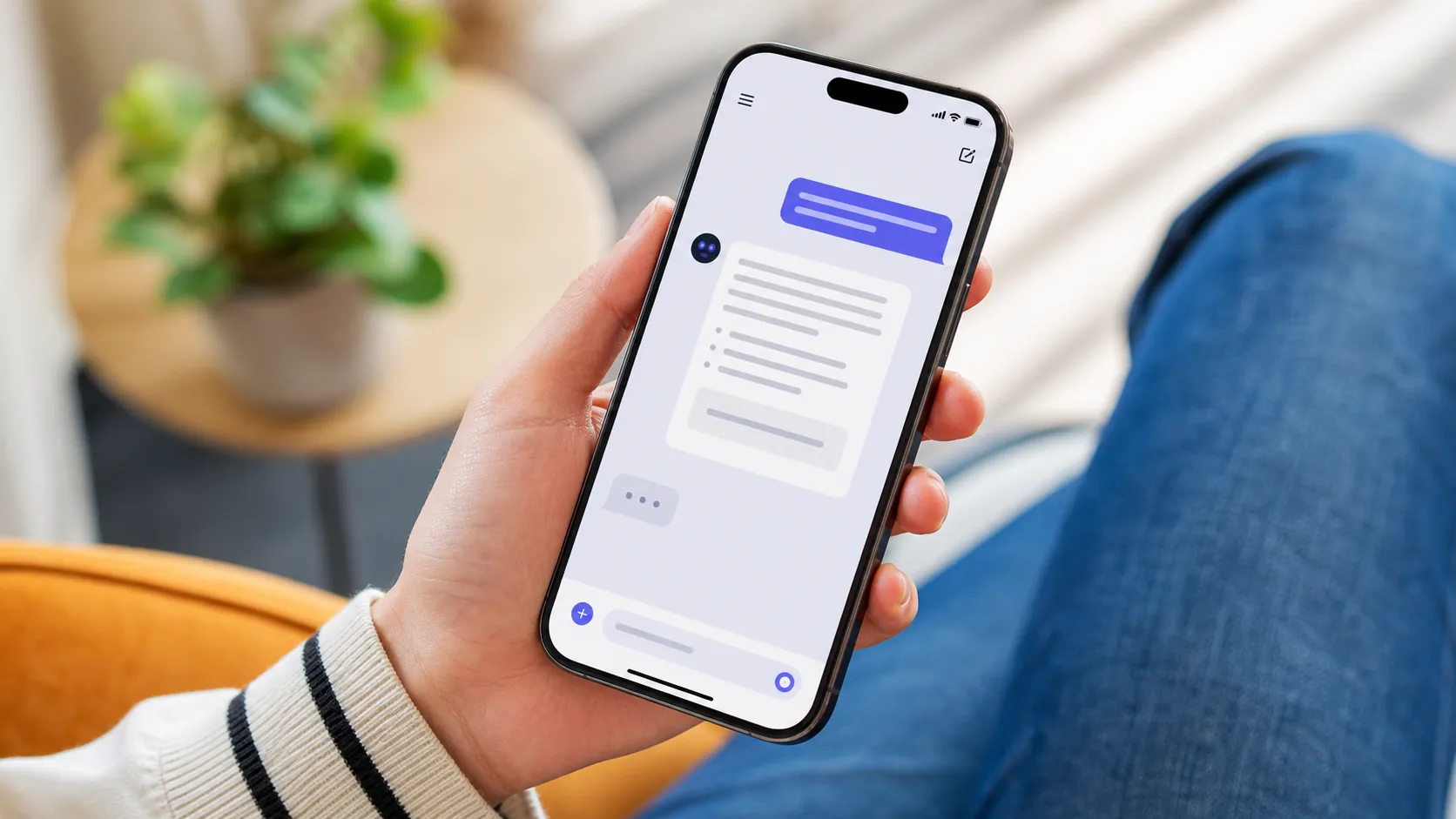AI assistant answering a question on a phone